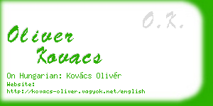 oliver kovacs business card